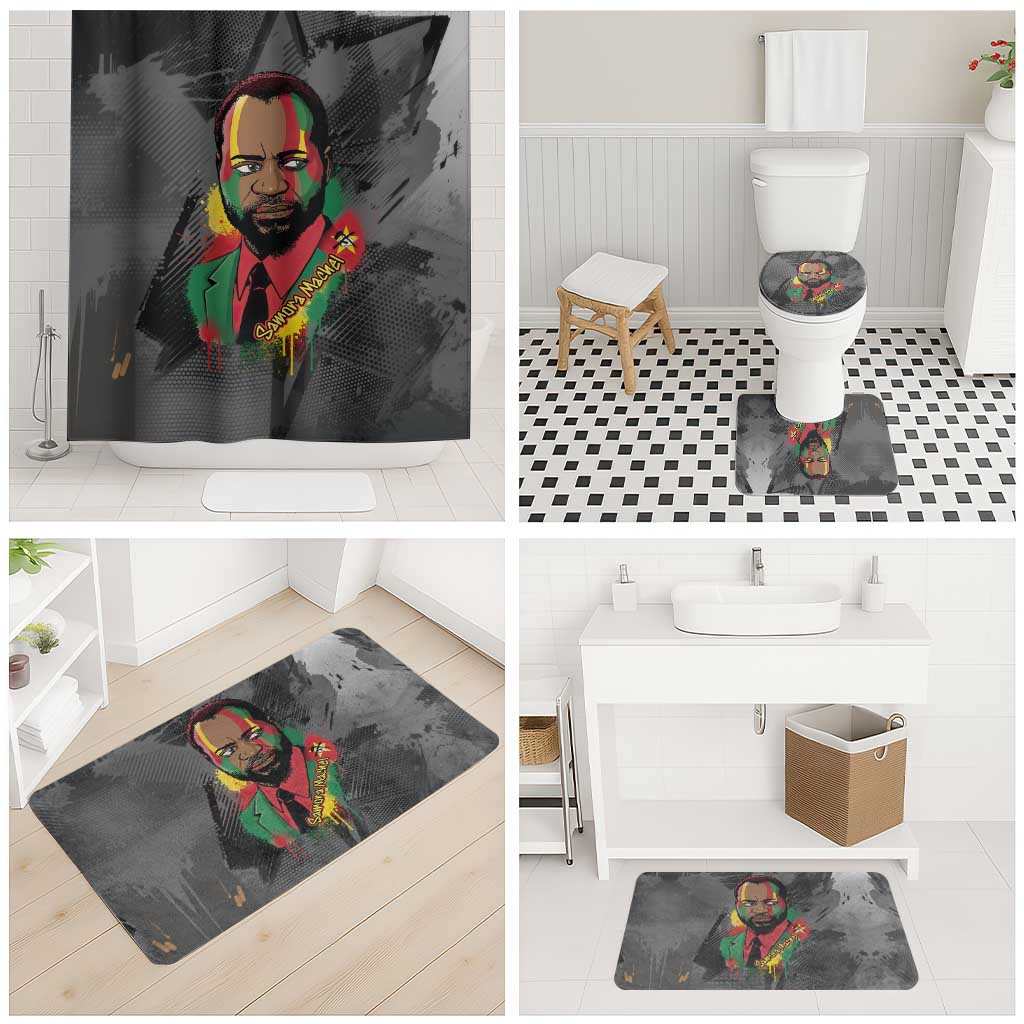 Samora Machel Bathroom Set Mozambique Liberation Graffiti Style Viva FRELIMO African Revolutionary - Wonder Print Shop