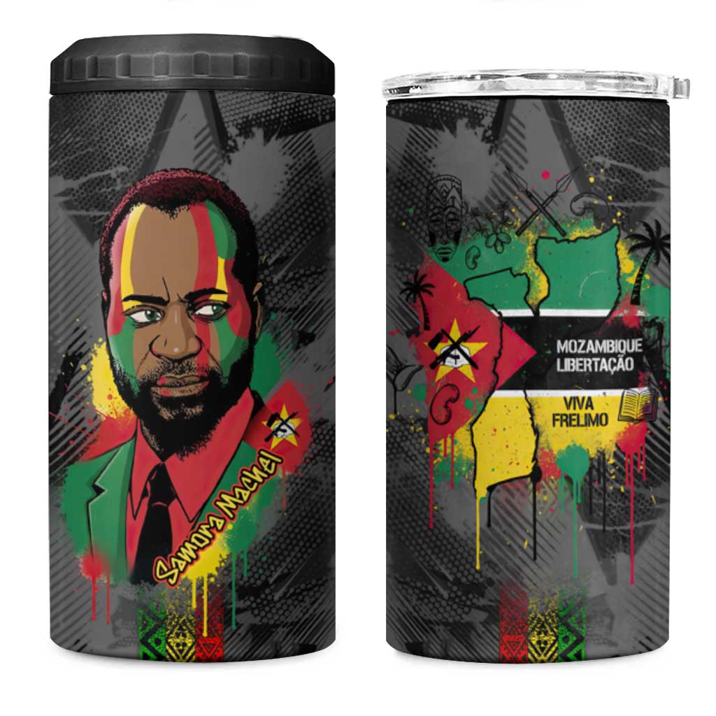 Samora Machel 4 in 1 Can Cooler Tumbler Mozambique Liberation Graffiti Style Viva FRELIMO African Revolutionary - Wonder Print Shop