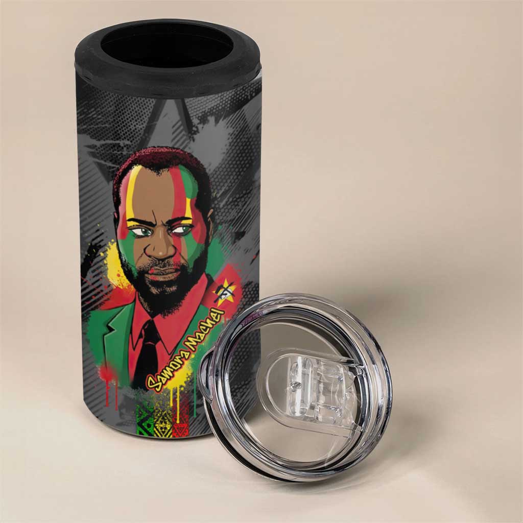 Samora Machel 4 in 1 Can Cooler Tumbler Mozambique Liberation Graffiti Style Viva FRELIMO African Revolutionary - Wonder Print Shop