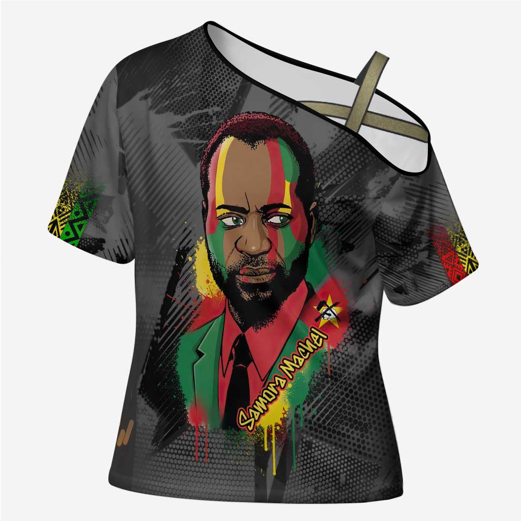 Samora Machel Cross Shoulder Shirt Mozambique Liberation Graffiti Style Viva FRELIMO African Revolutionary - Wonder Print Shop