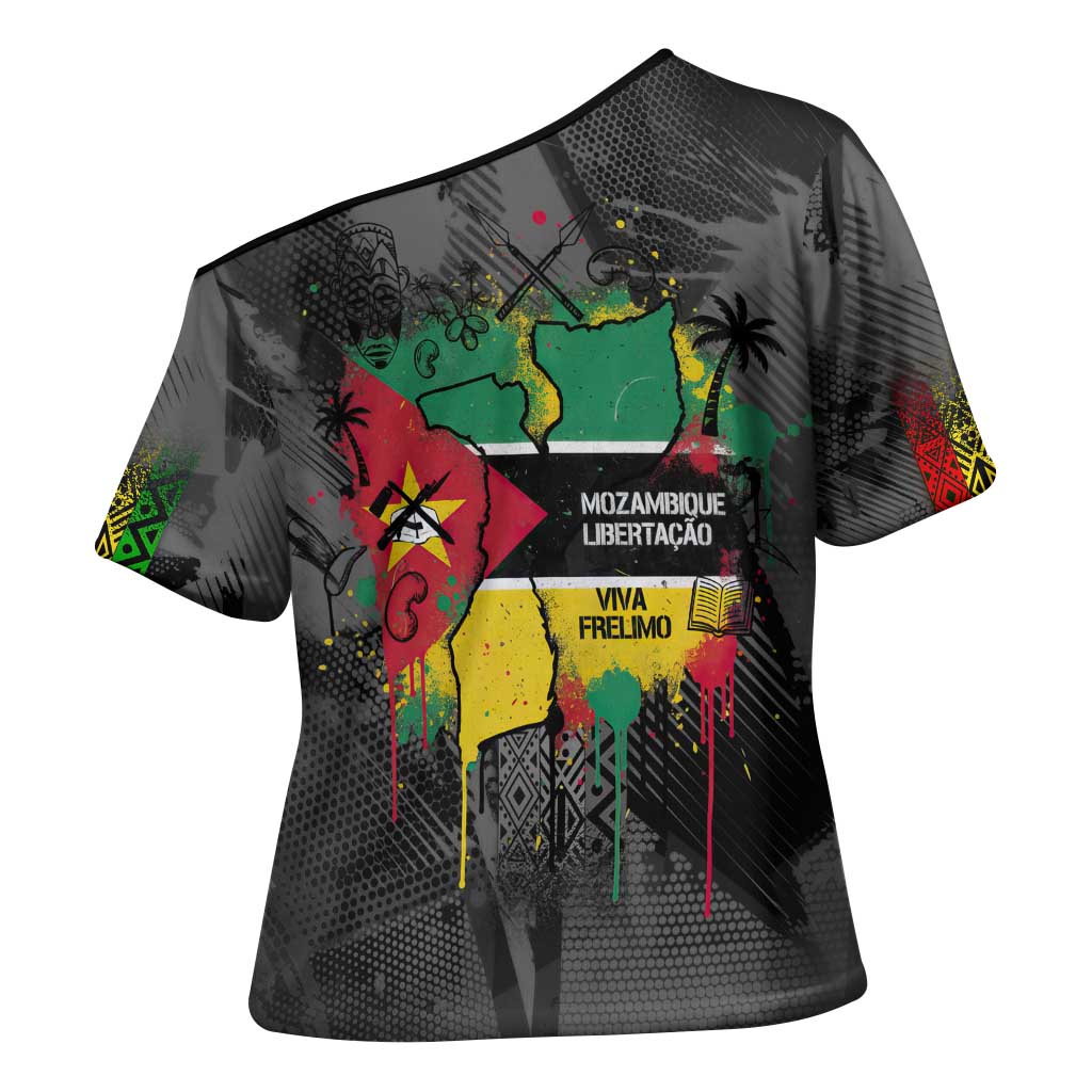 Samora Machel Cross Shoulder Shirt Mozambique Liberation Graffiti Style Viva FRELIMO African Revolutionary - Wonder Print Shop