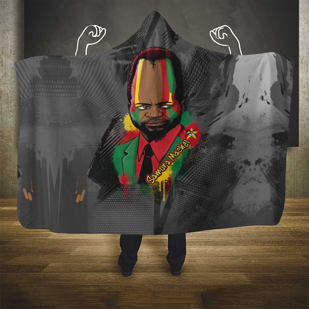 Samora Machel Hooded Blanket Mozambique Liberation Graffiti Style Viva FRELIMO African Revolutionary - Wonder Print Shop