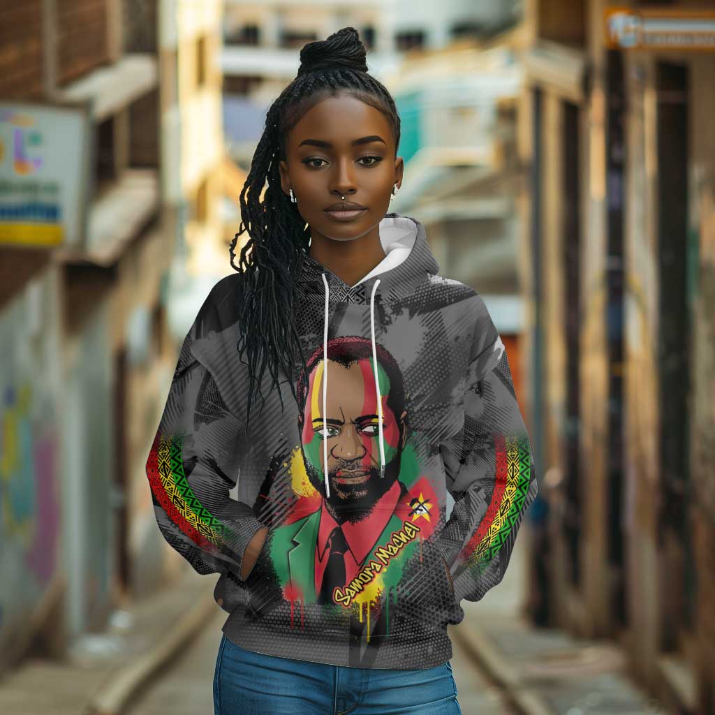 Samora Machel Hoodie Mozambique Liberation Graffiti Style Viva FRELIMO African Revolutionary - Wonder Print Shop