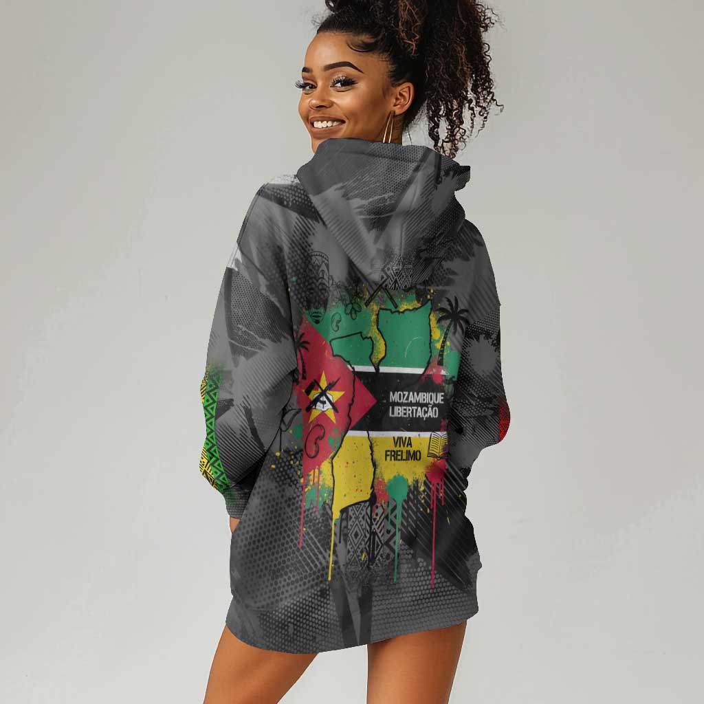 Samora Machel Hoodie Dress Mozambique Liberation Graffiti Style Viva FRELIMO African Revolutionary - Wonder Print Shop