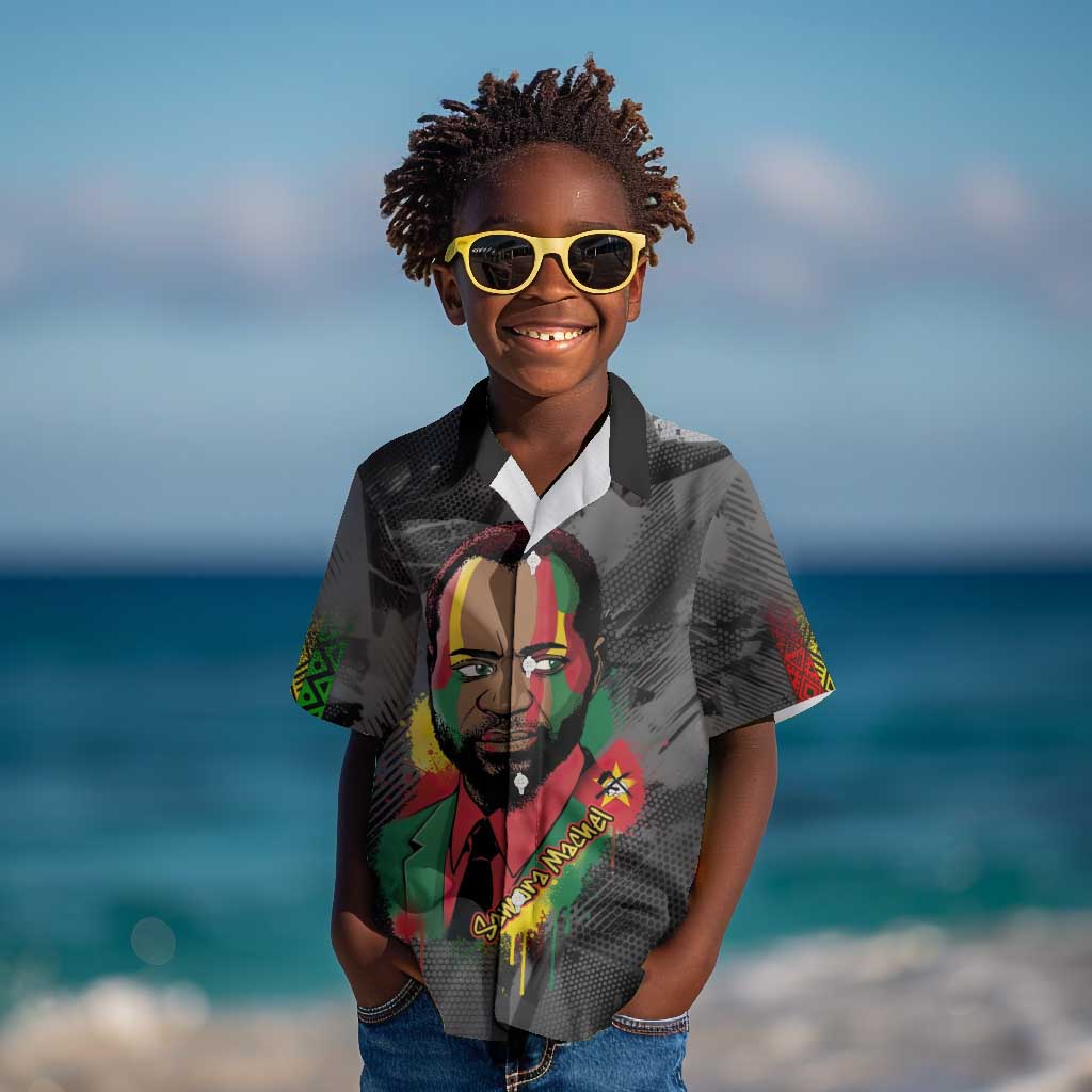 Samora Machel Kid Hawaiian Shirt Mozambique Liberation Graffiti Style Viva FRELIMO African Revolutionary - Wonder Print Shop