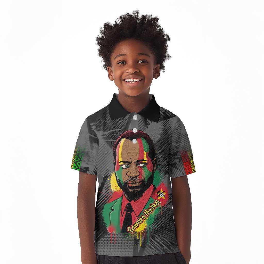 Samora Machel Kid Polo Shirt Mozambique Liberation Graffiti Style Viva FRELIMO African Revolutionary - Wonder Print Shop
