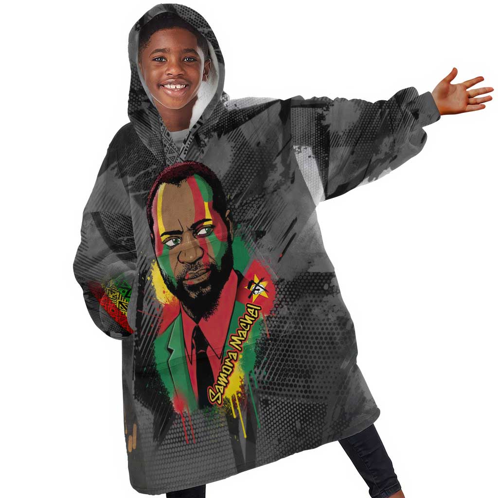 Samora Machel Kid Wearable Blanket Hoodie Mozambique Liberation Graffiti Style Viva FRELIMO African Revolutionary - Wonder Print Shop