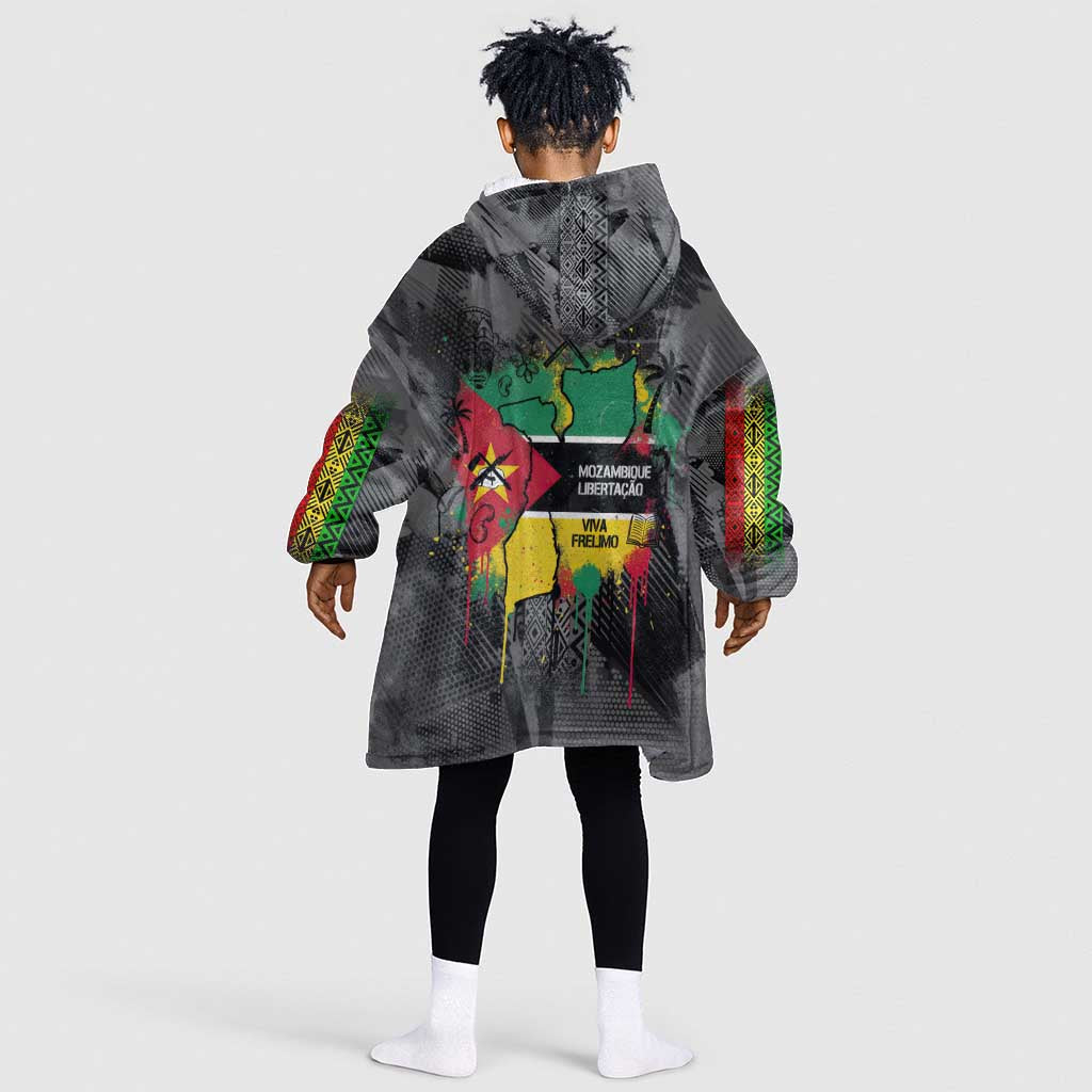Samora Machel Kid Wearable Blanket Hoodie Mozambique Liberation Graffiti Style Viva FRELIMO African Revolutionary - Wonder Print Shop
