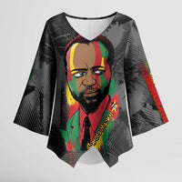 Samora Machel Kimono Sleeve Blouse Mozambique Liberation Graffiti Style Viva FRELIMO African Revolutionary - Wonder Print Shop