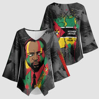 Samora Machel Kimono Sleeve Blouse Mozambique Liberation Graffiti Style Viva FRELIMO African Revolutionary - Wonder Print Shop