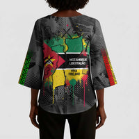 Samora Machel Kimono Sleeve Blouse Mozambique Liberation Graffiti Style Viva FRELIMO African Revolutionary - Wonder Print Shop