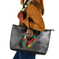 Samora Machel Leather Tote Bag Mozambique Liberation Graffiti Style Viva FRELIMO African Revolutionary - Wonder Print Shop