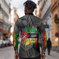 Samora Machel Long Sleeve Button Shirt Mozambique Liberation Graffiti Style Viva FRELIMO African Revolutionary - Wonder Print Shop