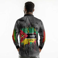 Samora Machel Long Sleeve Polo Shirt Mozambique Liberation Graffiti Style Viva FRELIMO African Revolutionary - Wonder Print Shop
