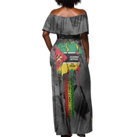 Samora Machel Off Shoulder Maxi Dress Mozambique Liberation Graffiti Style Viva FRELIMO African Revolutionary - Wonder Print Shop