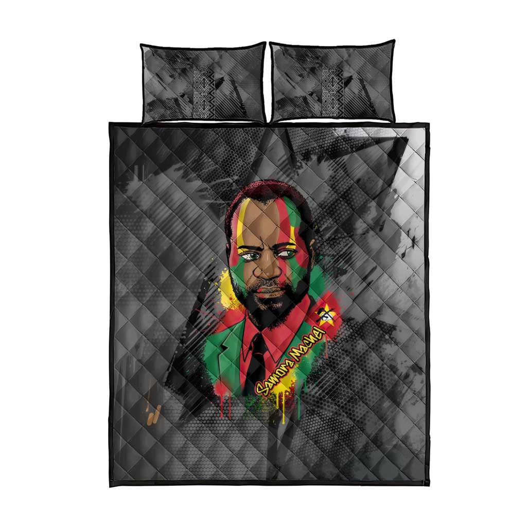 Samora Machel Quilt Bed Set Mozambique Liberation Graffiti Style Viva FRELIMO African Revolutionary - Wonder Print Shop