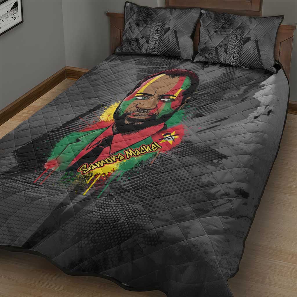 Samora Machel Quilt Bed Set Mozambique Liberation Graffiti Style Viva FRELIMO African Revolutionary - Wonder Print Shop