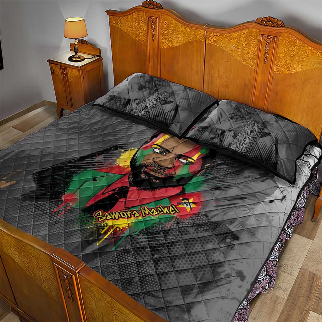 Samora Machel Quilt Bed Set Mozambique Liberation Graffiti Style Viva FRELIMO African Revolutionary - Wonder Print Shop