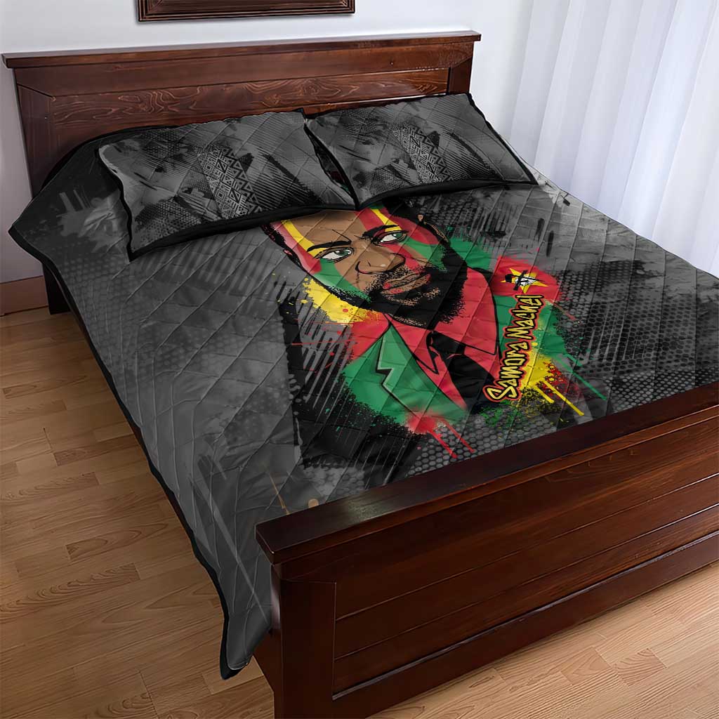 Samora Machel Quilt Bed Set Mozambique Liberation Graffiti Style Viva FRELIMO African Revolutionary - Wonder Print Shop