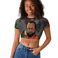 Samora Machel Raglan Cropped T shirt Mozambique Liberation Graffiti Style Viva FRELIMO African Revolutionary - Wonder Print Shop
