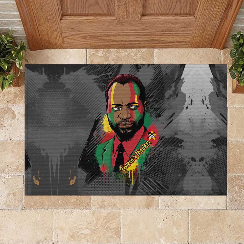 Samora Machel Rubber Doormat Mozambique Liberation Graffiti Style Viva FRELIMO African Revolutionary - Wonder Print Shop