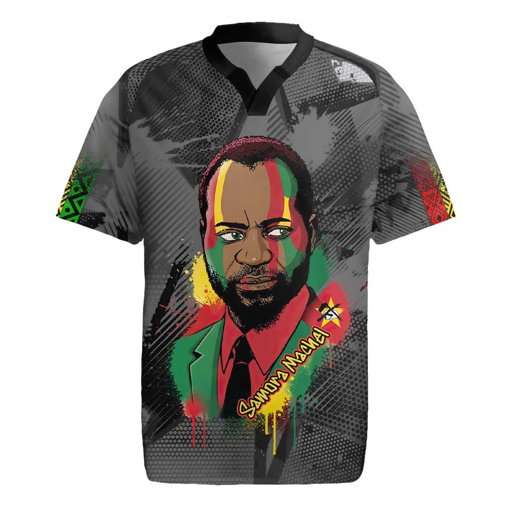 Samora Machel Rugby Jersey Mozambique Liberation Graffiti Style Viva FRELIMO African Revolutionary - Wonder Print Shop