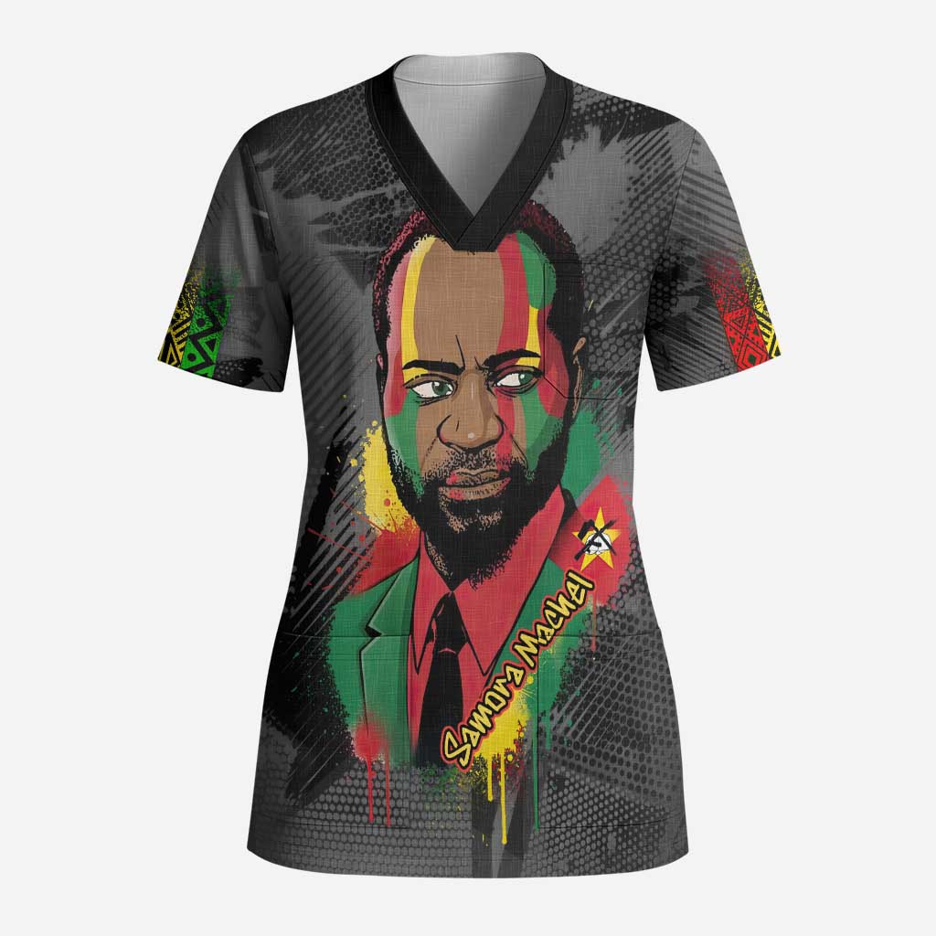Samora Machel Scrub Top Mozambique Liberation Graffiti Style Viva FRELIMO African Revolutionary - Wonder Print Shop