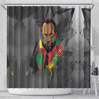 Samora Machel Shower Curtain Mozambique Liberation Graffiti Style Viva FRELIMO African Revolutionary - Wonder Print Shop