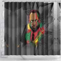 Samora Machel Shower Curtain Mozambique Liberation Graffiti Style Viva FRELIMO African Revolutionary - Wonder Print Shop