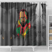 Samora Machel Shower Curtain Mozambique Liberation Graffiti Style Viva FRELIMO African Revolutionary - Wonder Print Shop
