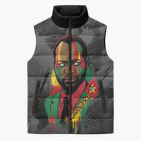 Samora Machel Sleeveless Puffer Jacket Mozambique Liberation Graffiti Style Viva FRELIMO African Revolutionary - Wonder Print Shop