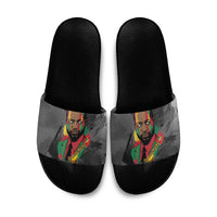 Samora Machel Slide Sandals Mozambique Liberation Graffiti Style Viva FRELIMO African Revolutionary - Wonder Print Shop