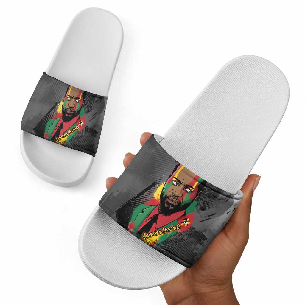 Samora Machel Slide Sandals Mozambique Liberation Graffiti Style Viva FRELIMO African Revolutionary - Wonder Print Shop