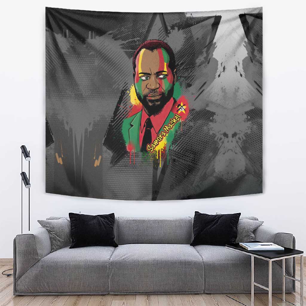 Samora Machel Tapestry Mozambique Liberation Graffiti Style Viva FRELIMO African Revolutionary - Wonder Print Shop