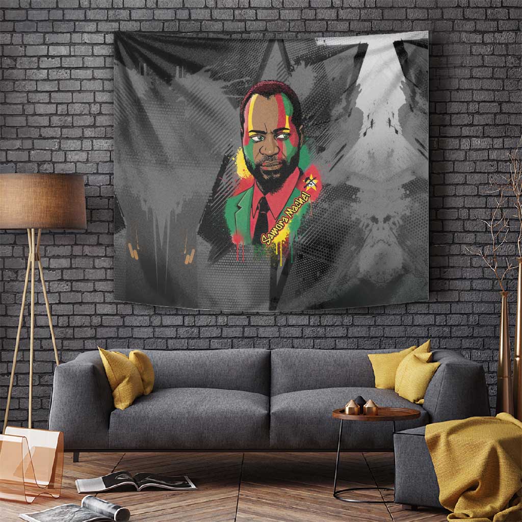 Samora Machel Tapestry Mozambique Liberation Graffiti Style Viva FRELIMO African Revolutionary - Wonder Print Shop