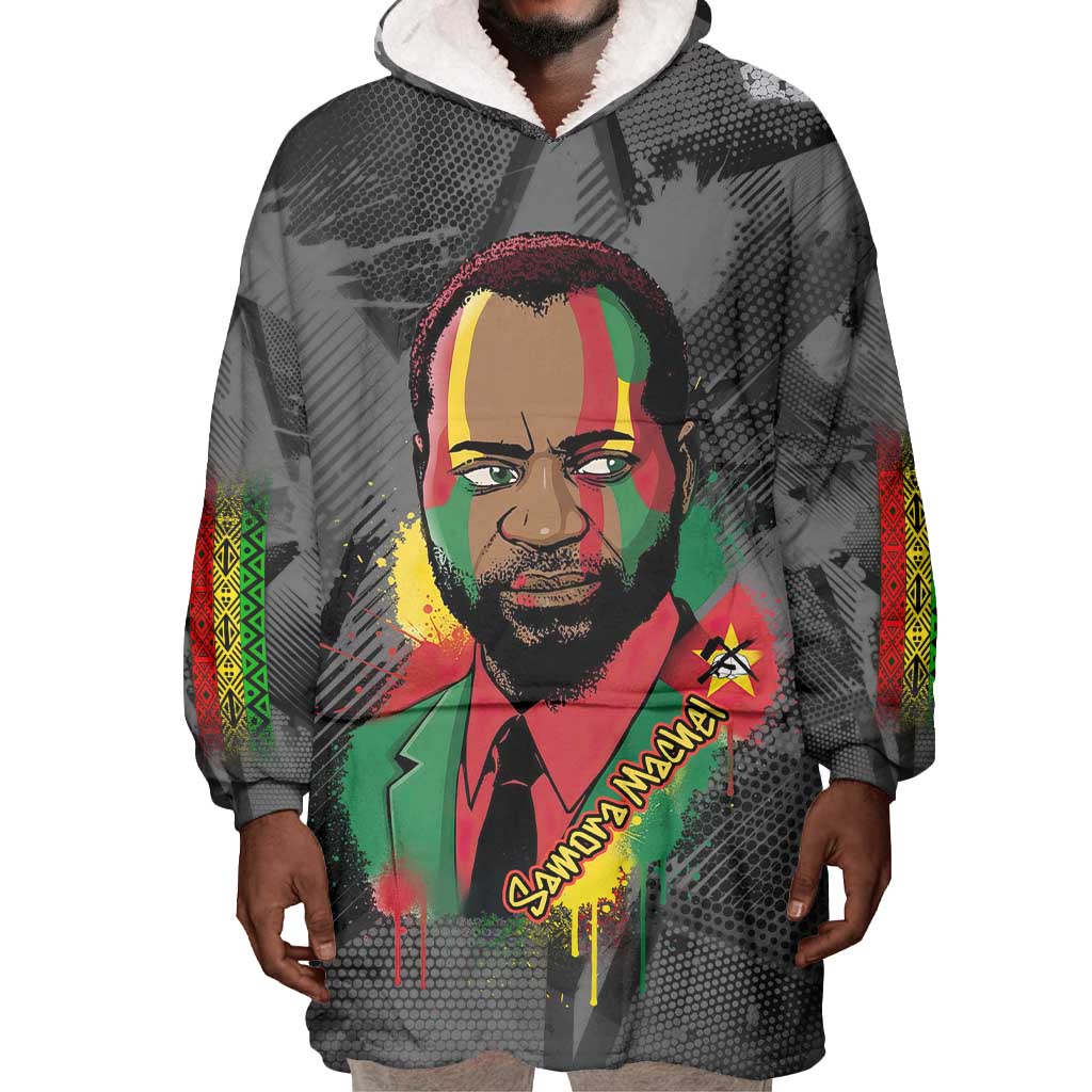 Samora Machel Wearable Blanket Hoodie Mozambique Liberation Graffiti Style Viva FRELIMO African Revolutionary - Wonder Print Shop