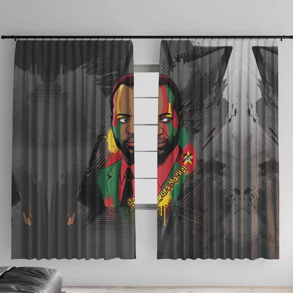 Samora Machel Window Curtain Mozambique Liberation Graffiti Style Viva FRELIMO African Revolutionary - Wonder Print Shop