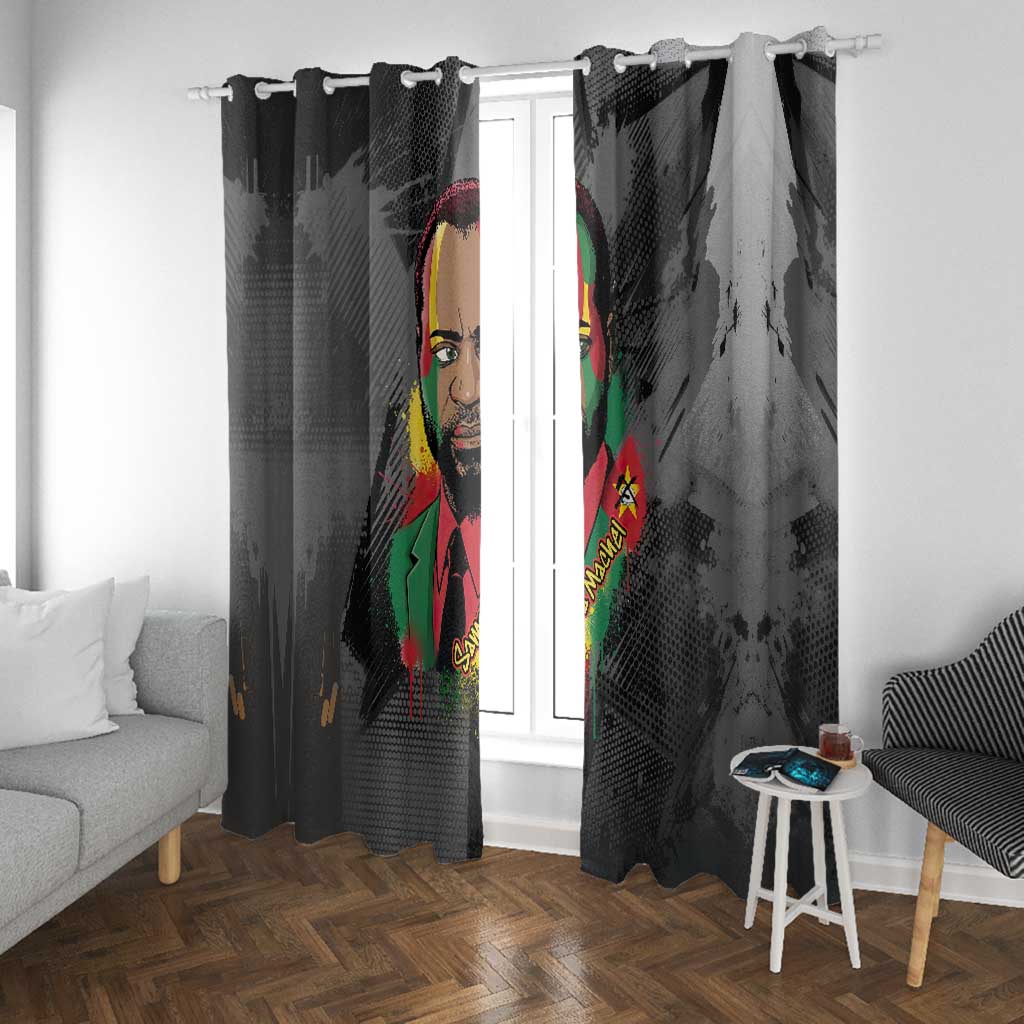 Samora Machel Window Curtain Mozambique Liberation Graffiti Style Viva FRELIMO African Revolutionary - Wonder Print Shop