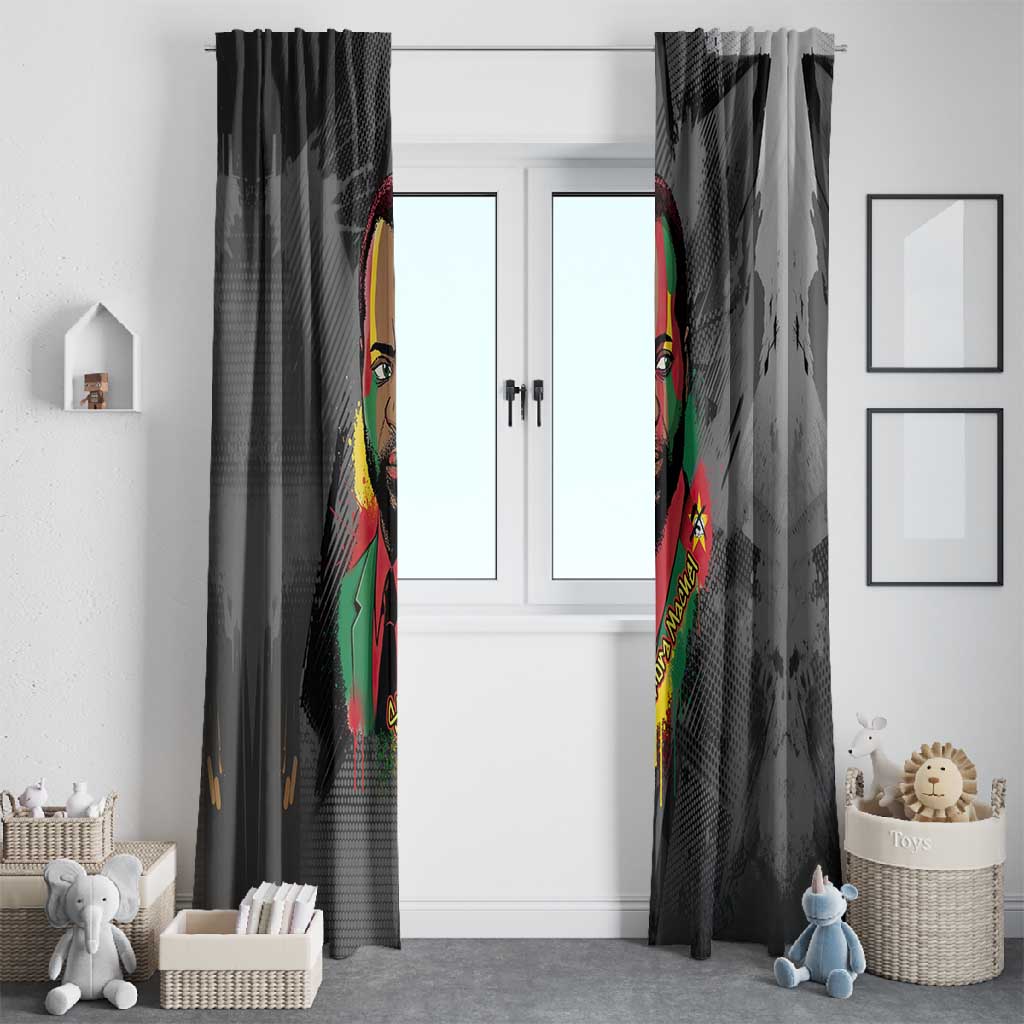 Samora Machel Window Curtain Mozambique Liberation Graffiti Style Viva FRELIMO African Revolutionary - Wonder Print Shop