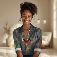 Samora Machel Women Casual Shirt Mozambique Liberation Graffiti Style Viva FRELIMO African Revolutionary - Wonder Print Shop