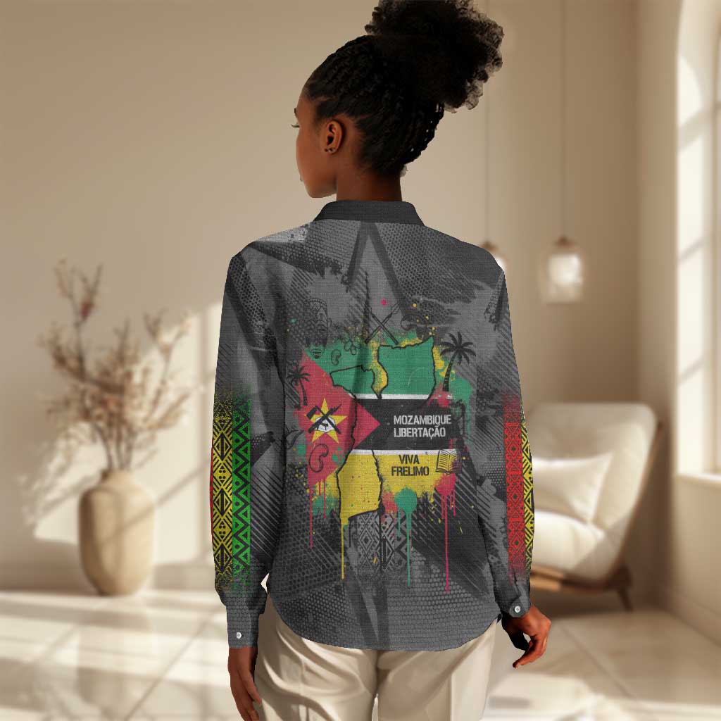 Samora Machel Women Casual Shirt Mozambique Liberation Graffiti Style Viva FRELIMO African Revolutionary - Wonder Print Shop