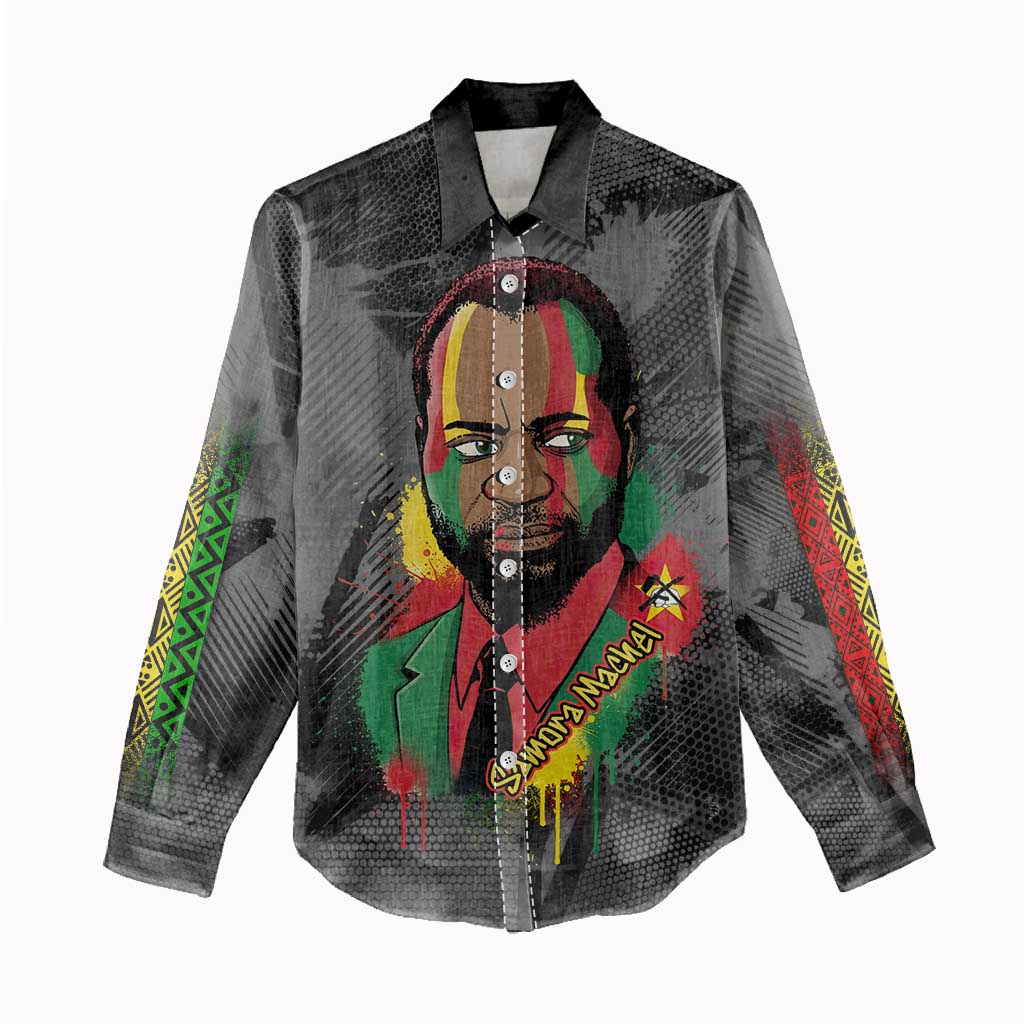Samora Machel Women Casual Shirt Mozambique Liberation Graffiti Style Viva FRELIMO African Revolutionary - Wonder Print Shop