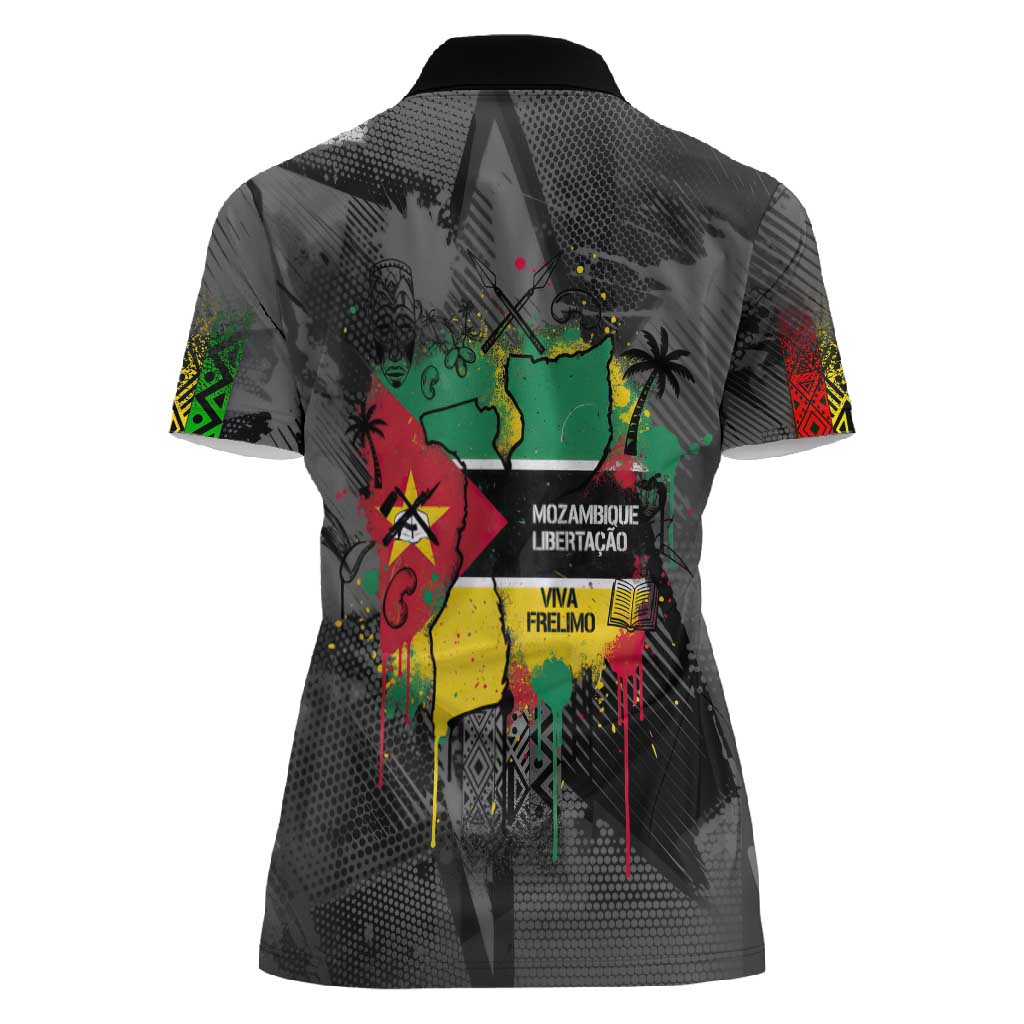 Samora Machel Women Polo Shirt Mozambique Liberation Graffiti Style Viva FRELIMO African Revolutionary - Wonder Print Shop