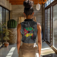 Samora Machel Women Sleeveless Polo Shirt Mozambique Liberation Graffiti Style Viva FRELIMO African Revolutionary - Wonder Print Shop