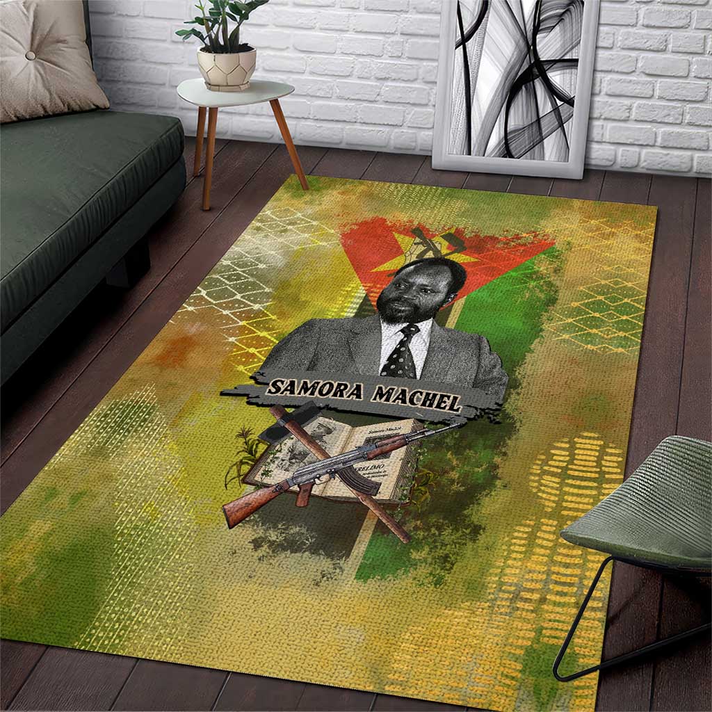 Samora Machel Area Rug Mozambique Flag Unity and Victory Quote Liberation Struggle - African Freedom Tribute - Wonder Print Shop