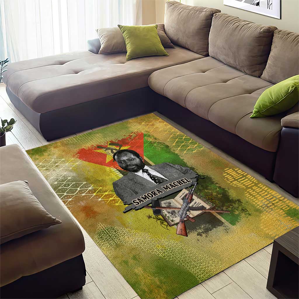 Samora Machel Area Rug Mozambique Flag Unity and Victory Quote Liberation Struggle - African Freedom Tribute - Wonder Print Shop