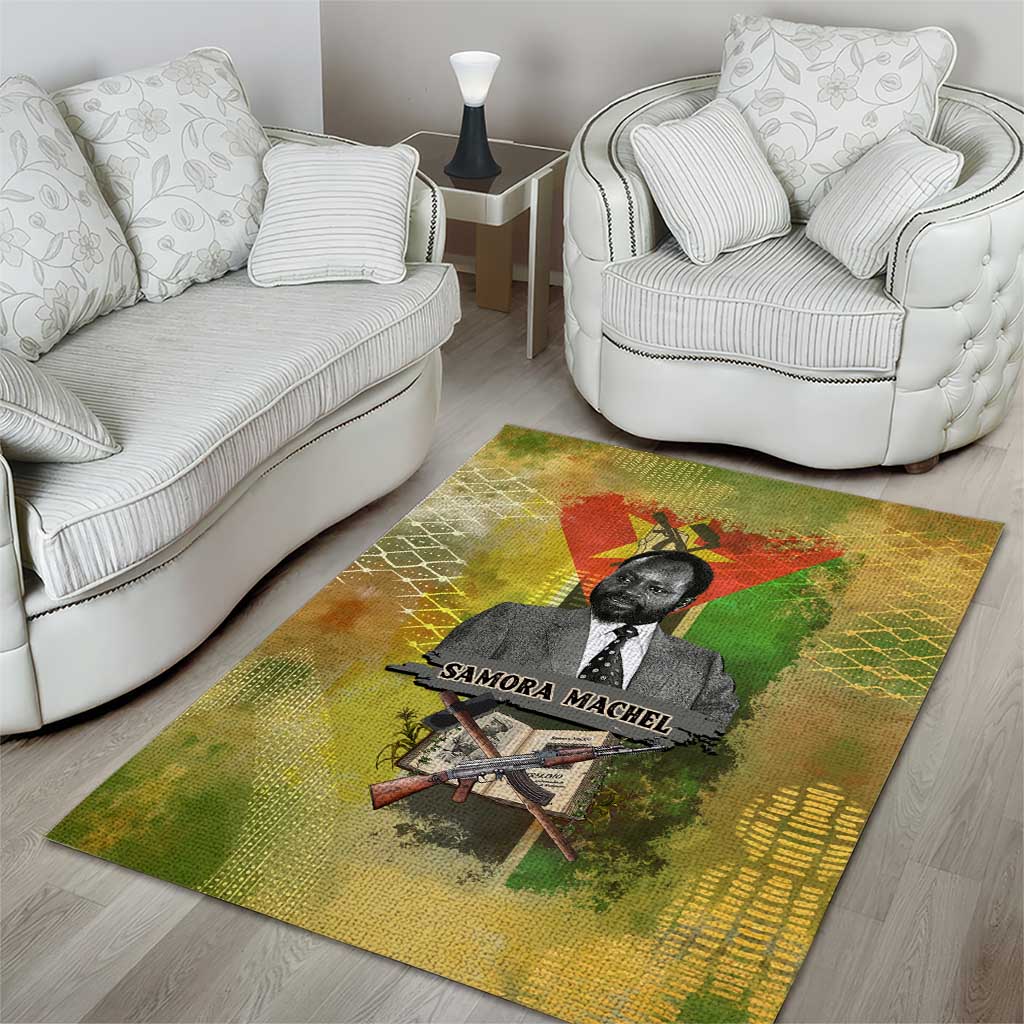 Samora Machel Area Rug Mozambique Flag Unity and Victory Quote Liberation Struggle - African Freedom Tribute - Wonder Print Shop