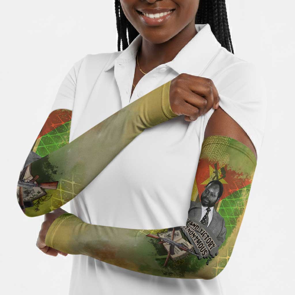 Samora Machel Arm Sleeves Mozambique Flag Unity and Victory Quote Liberation Struggle - African Freedom Tribute - Wonder Print Shop