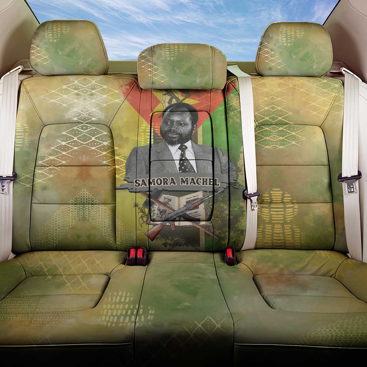 Samora Machel Back Car Seat Cover Mozambique Flag Unity and Victory Quote Liberation Struggle - African Freedom Tribute - Wonder Print Shop