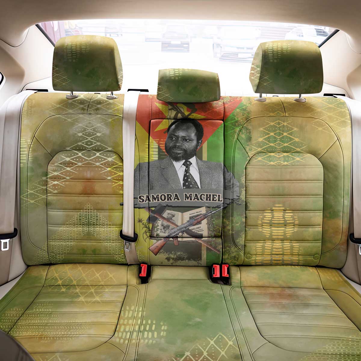 Samora Machel Back Car Seat Cover Mozambique Flag Unity and Victory Quote Liberation Struggle - African Freedom Tribute - Wonder Print Shop